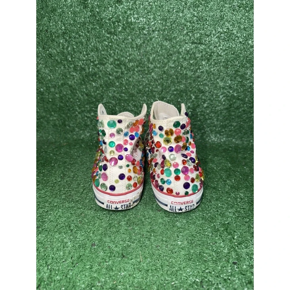 Custom Blinged Converse Chuck Taylor Womens Size 9 Sparkly Gem Shoes‎ Sneakers - Picture 8 of 11